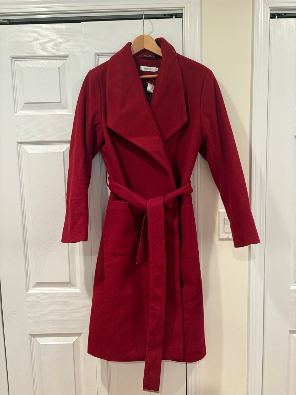 Ricki's Red Wool-Blend Wrap Coat